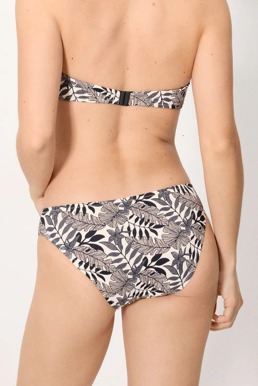 Slip Bikini Tropical Black Palm
