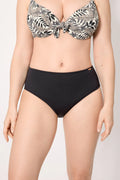 Slip bikini donna nero a vita alta