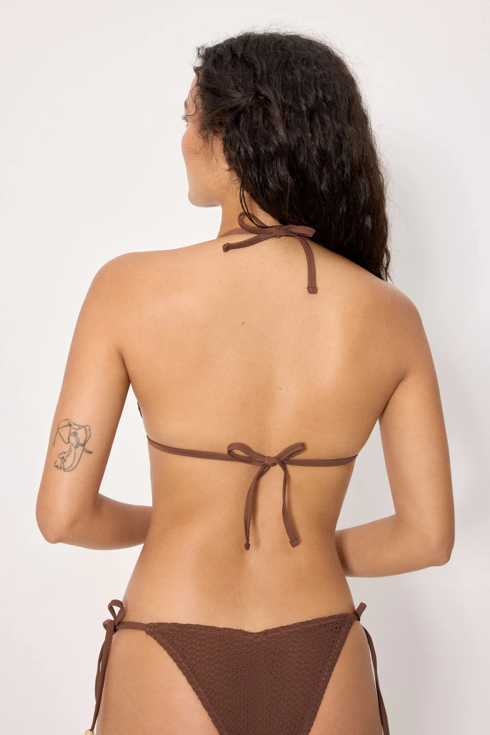 Top bikini donna triangolo effetto crochet