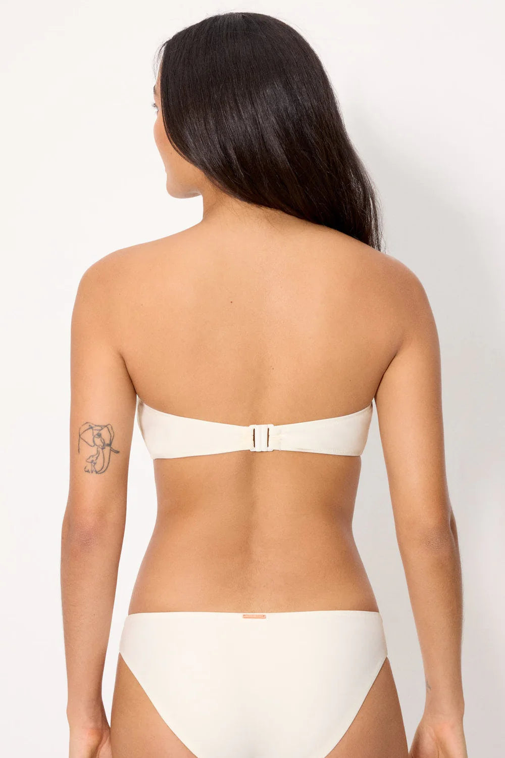 Slip bikini avorio con dettaglio laterale