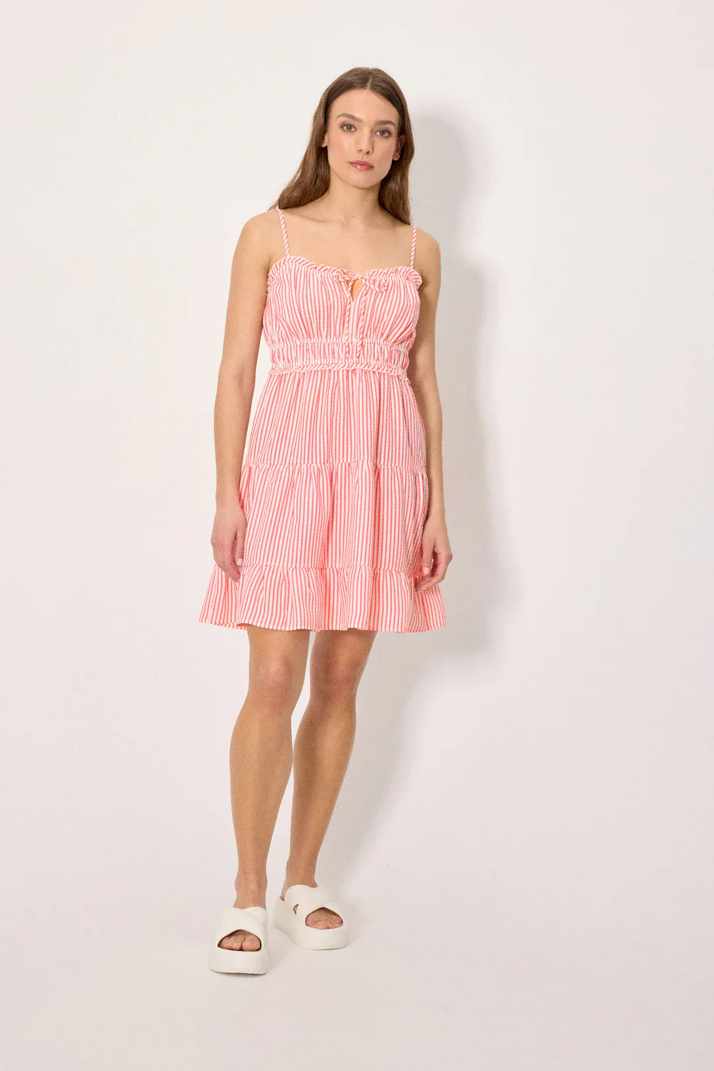 Abito Corto Mussola Righe Rosa – Copricostume