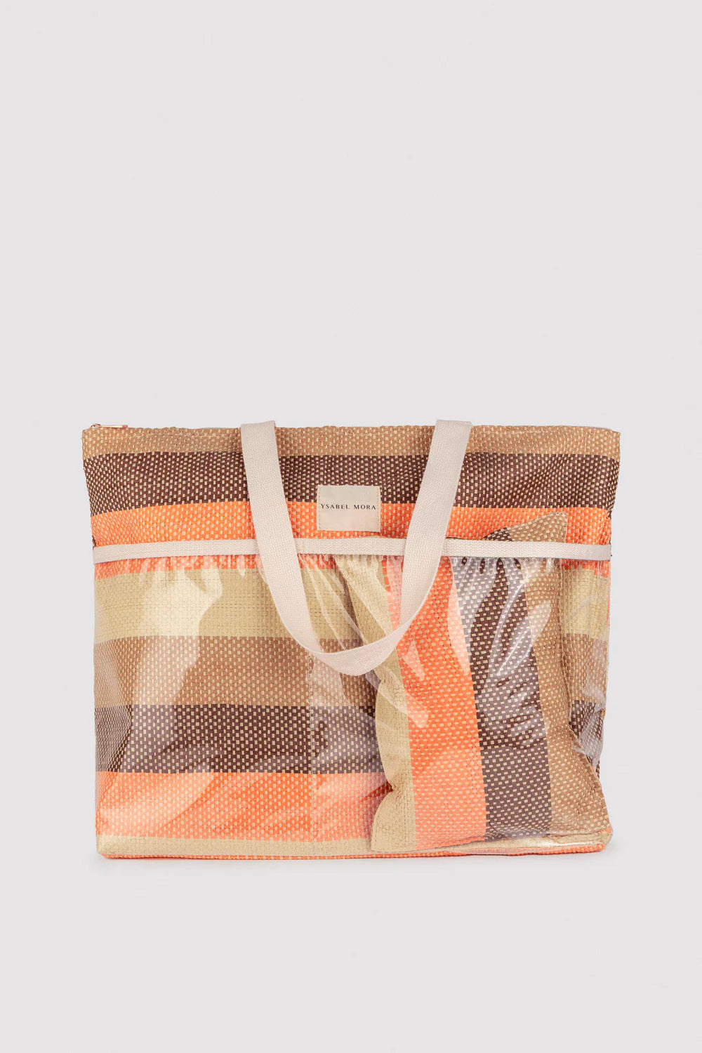 Borsa mare Ysabel Mora a righe multicolor
