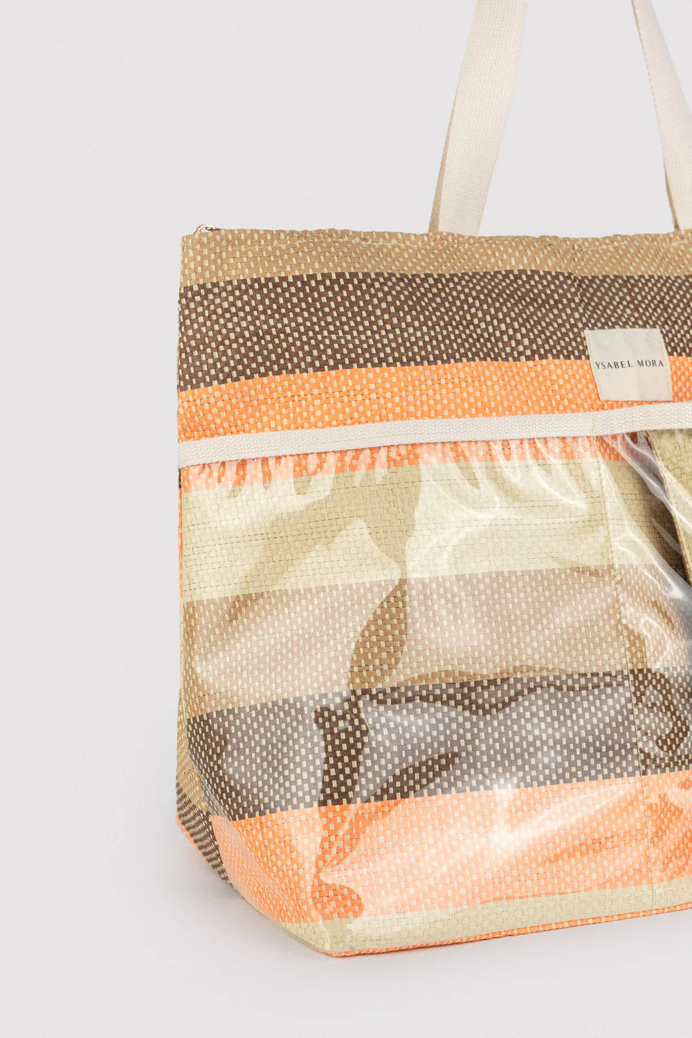 Borsa mare Ysabel Mora a righe multicolor