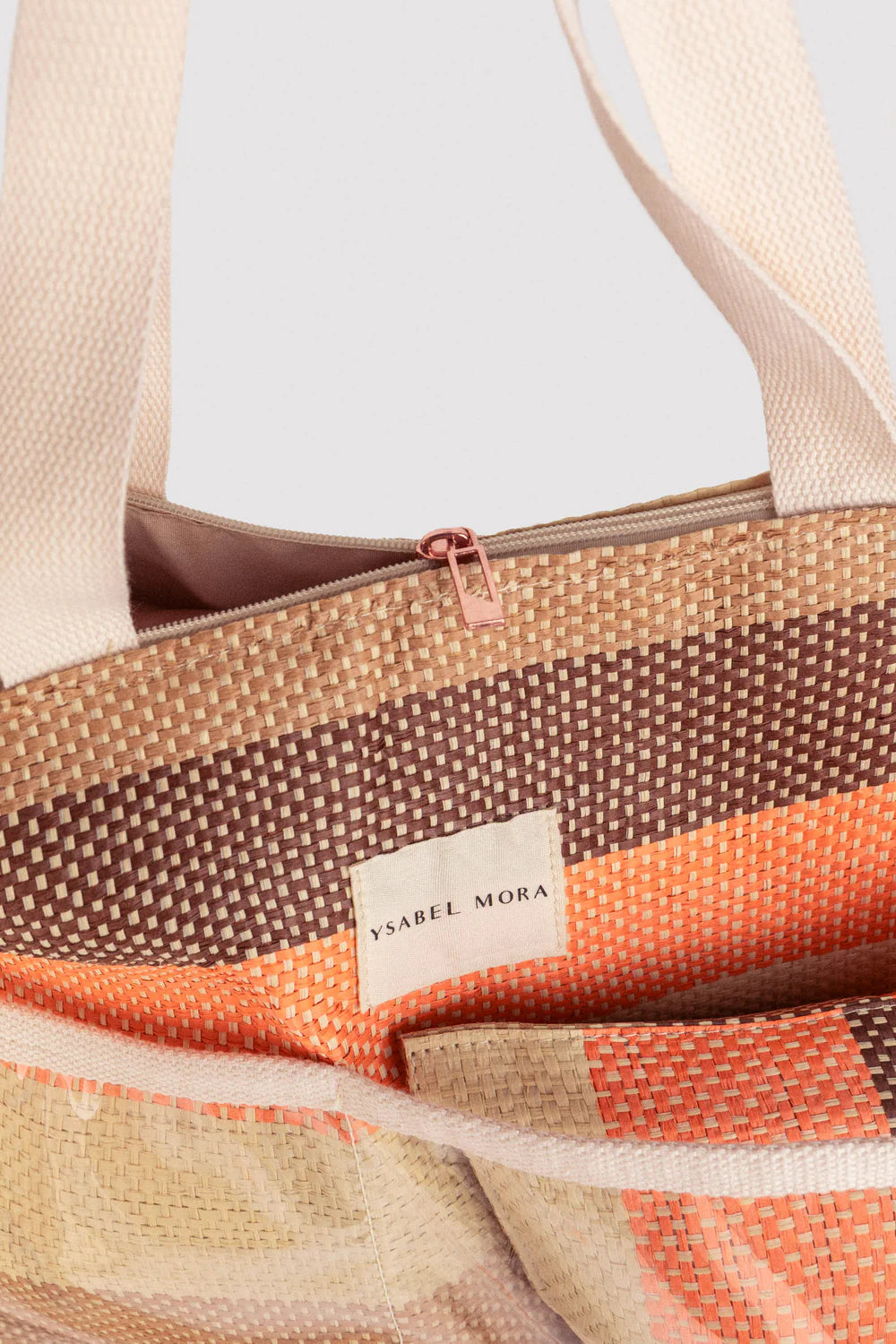 Borsa mare Ysabel Mora a righe multicolor